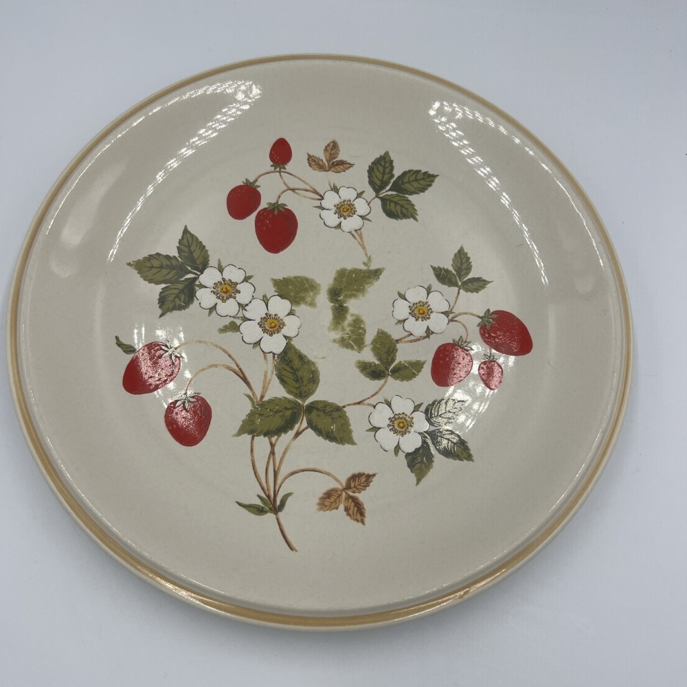 Vtg Sheffield Stoneware Dinner Plate 10.5" Strawberries n Cream #308 Collectible